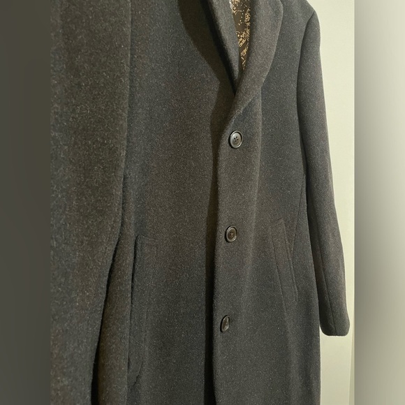 Nautica Barge Overcoat Classic Fit Wool Cashmere Blend Lined 40R Dark Gray $450 - Picture 3 of 15
